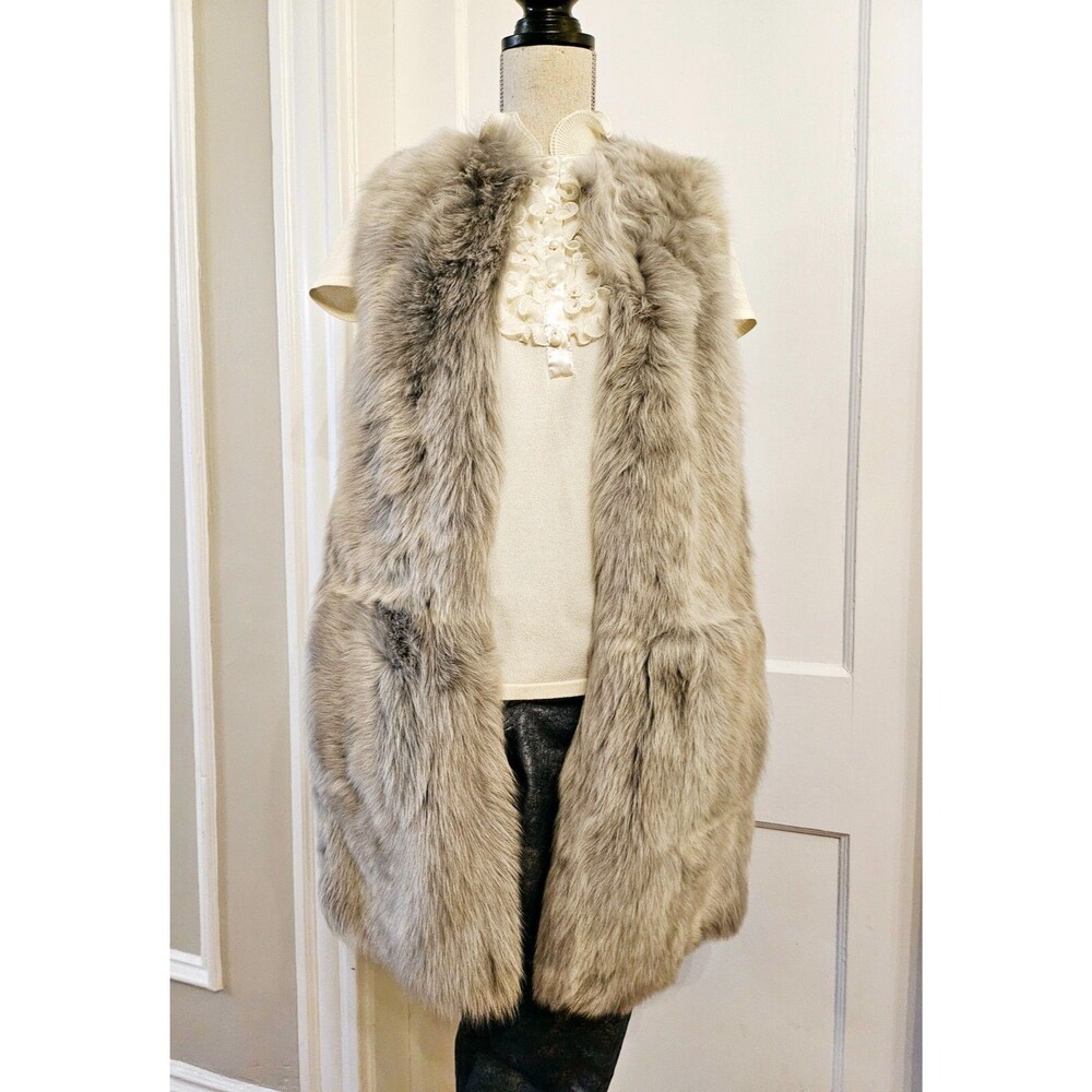 Ralph Lauren Black Label Gray Shearling Vest, Size 2, NWT